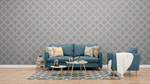 Modern Majesty: Grey and Gold Squared Pattern Wallpaper