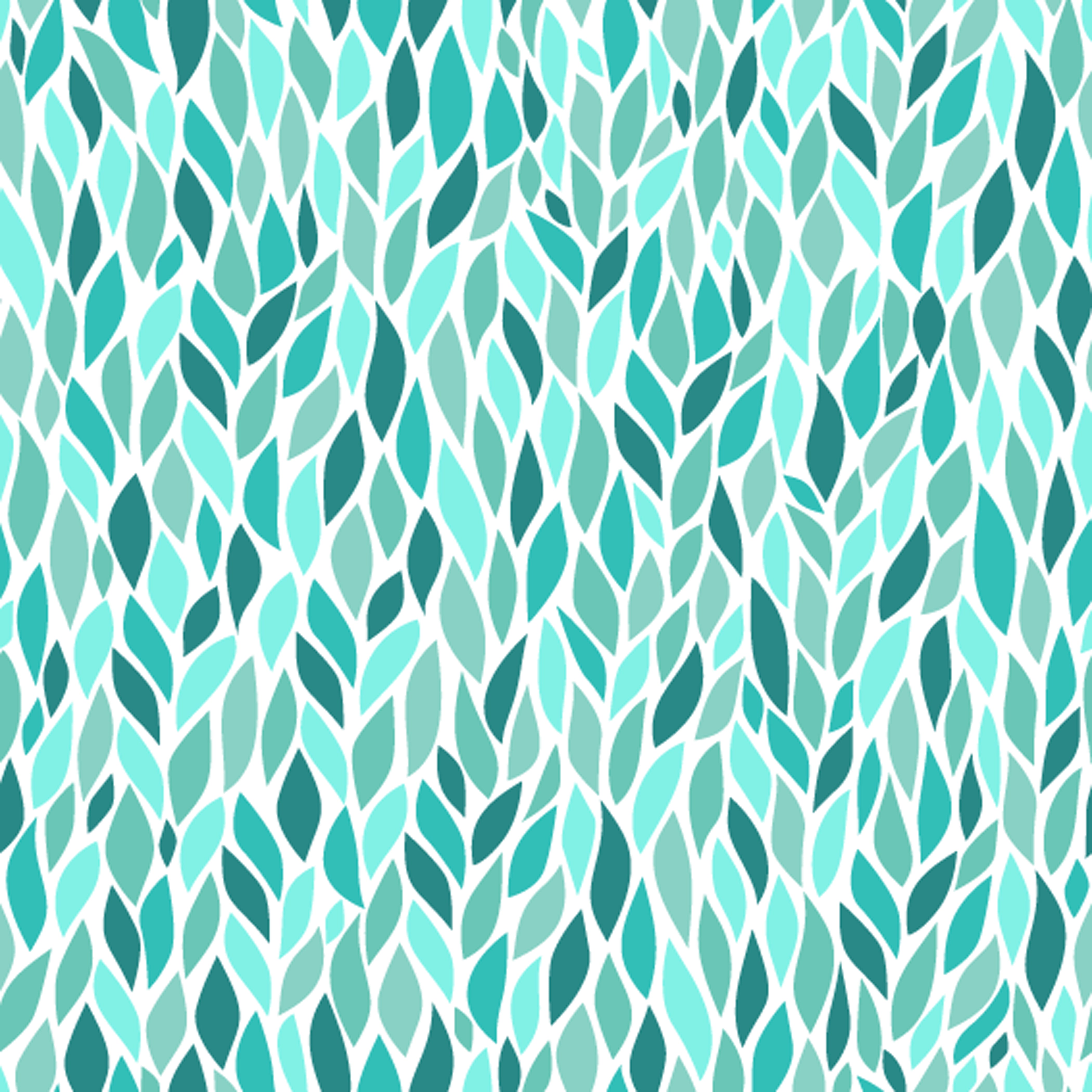 Tropical Teal: Leaf Pattern Wallpaper