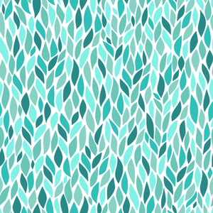 Tropical Teal: Leaf Pattern Wallpaper