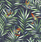 Hummingbird Navy Wallpaper Wallprint Store