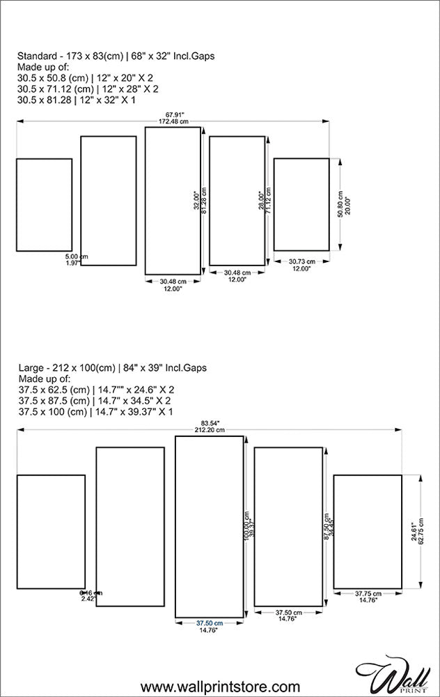 Sunset Wave _5 Piece Split Canvas WallPrint