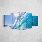 Blue Wave _5 Piece Split Canvas WallPrint