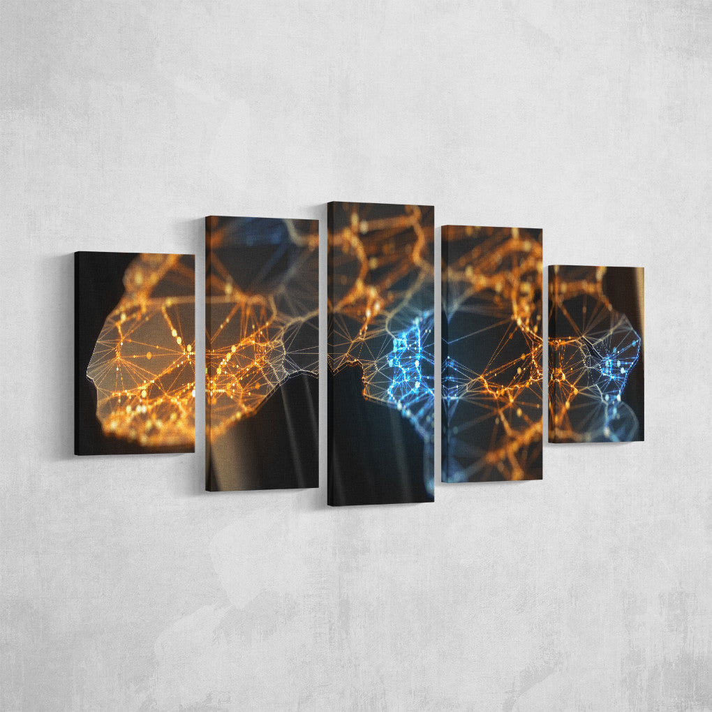 Digital Africa _5 Piece Split Canvas WallPrint