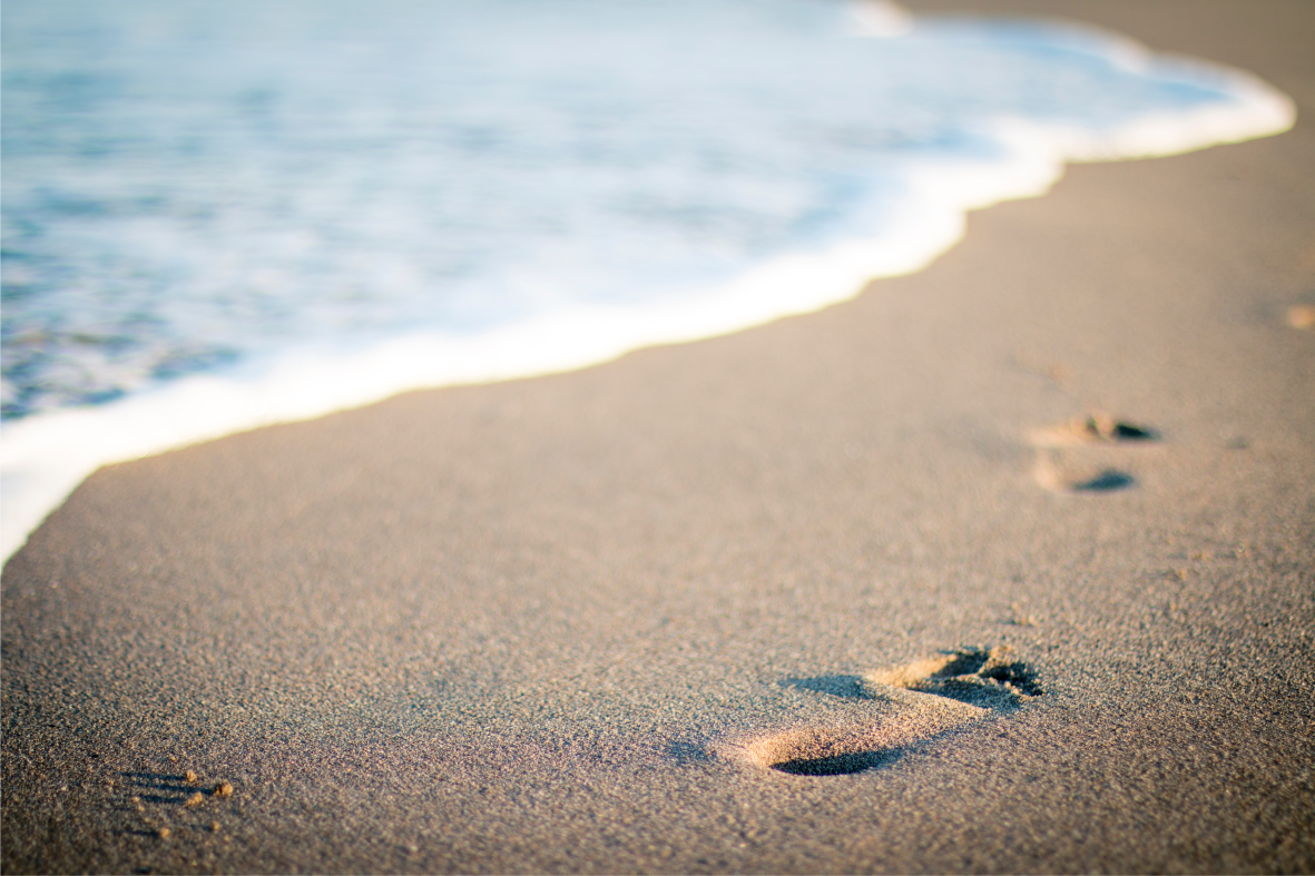 Footprints in the sand WallPrint