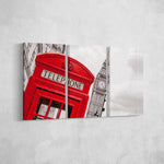 London Phone Booth _3 Piece Split Canvas WallPrint