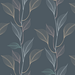Saphire Leaves on Deep Green WallPrint