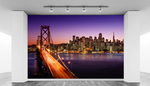 San Francisco skyline and Bay Bridge at sunset, California WallPrint