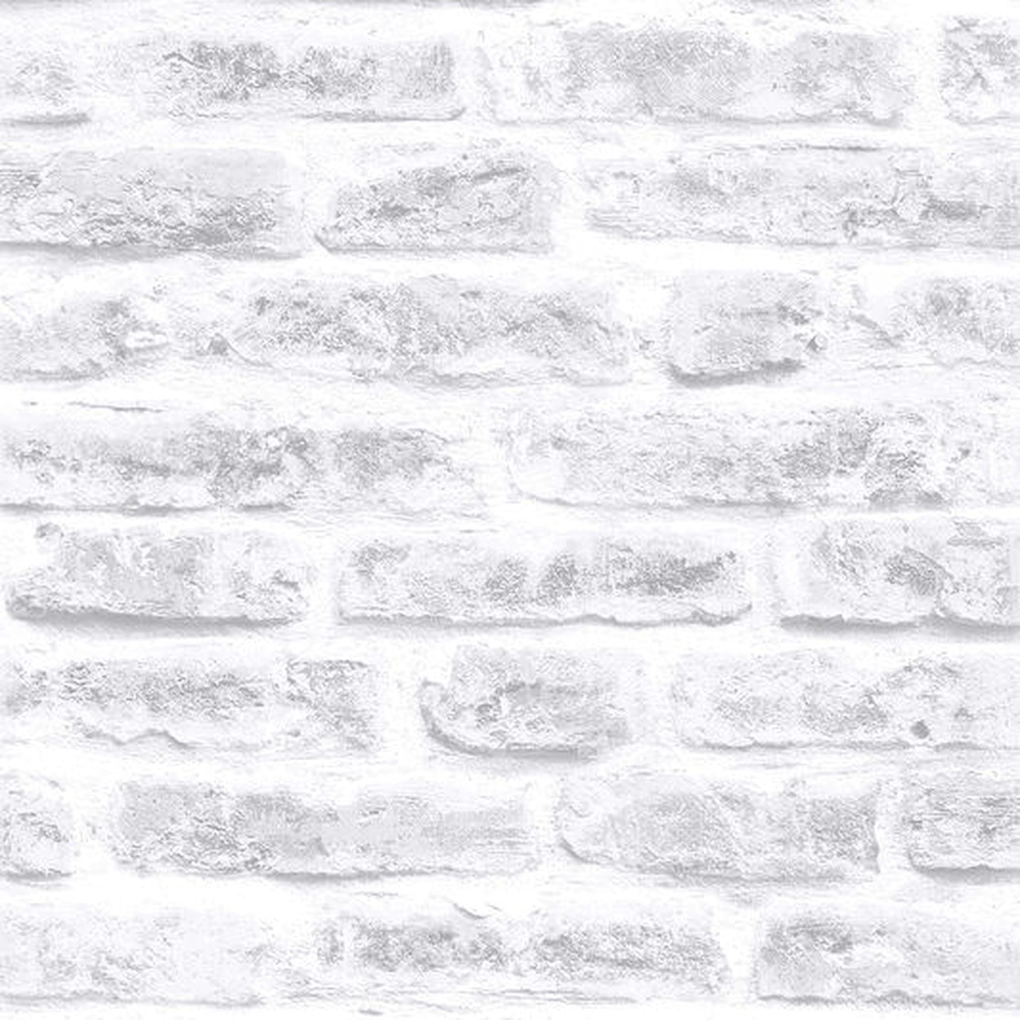 White Realistic Brick Wallpaper Graham & Brown