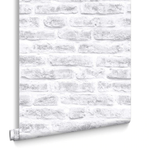 White Realistic Brick Wallpaper Graham & Brown